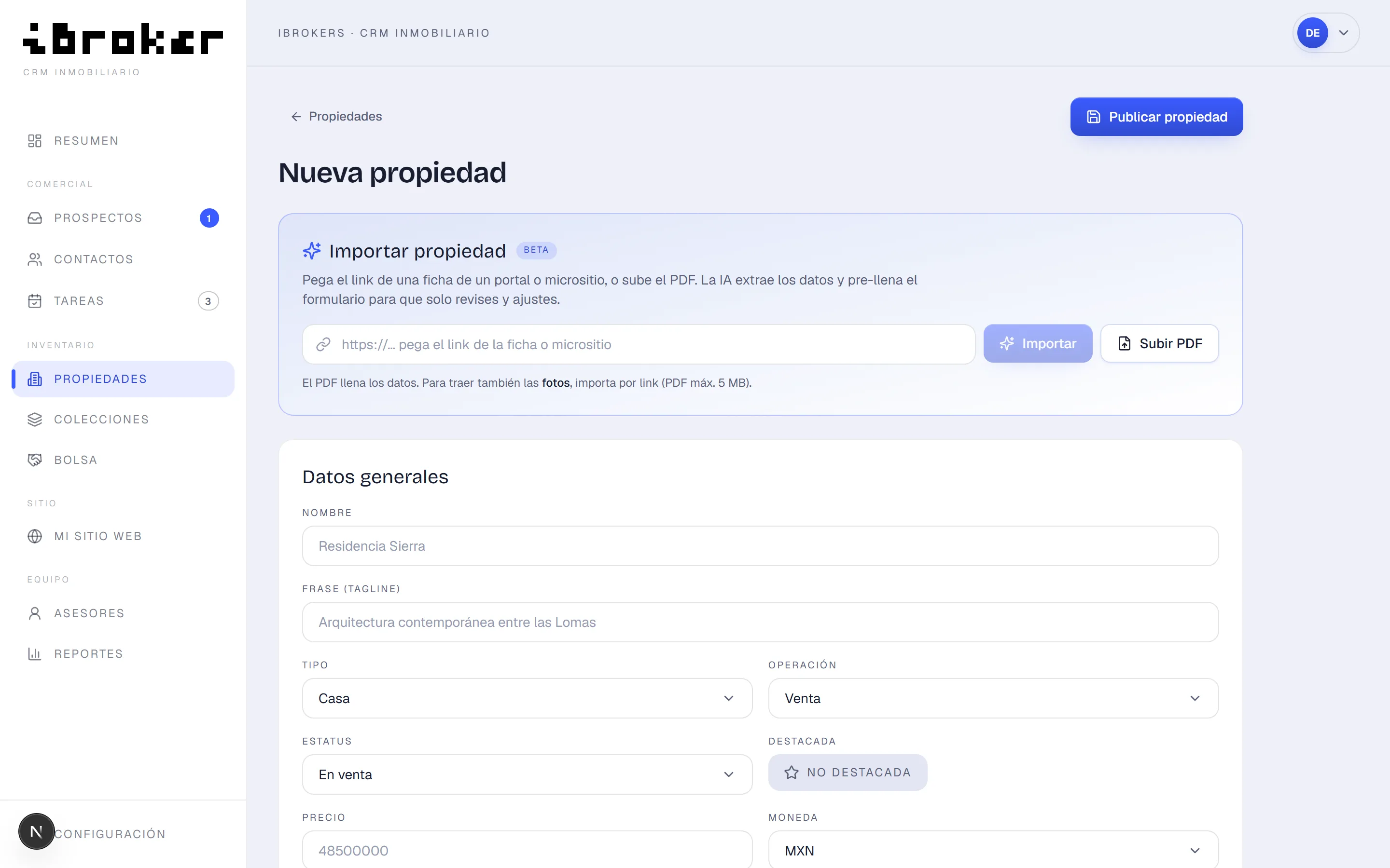 Importa tu inventario